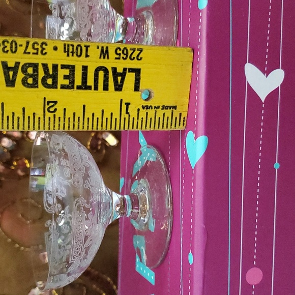 Antique 1880's/90's Needle Etched Rare 2" Sherry Glasses by Central Glass Works - Picture 8 of 10